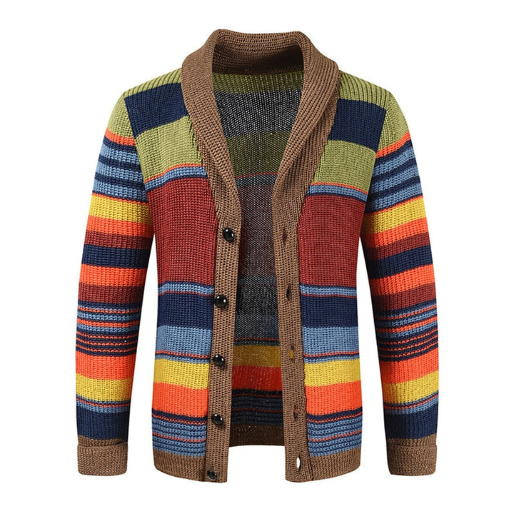 Herren Strickjacke Schalkragen Retro Cardigan Baumwolle 0