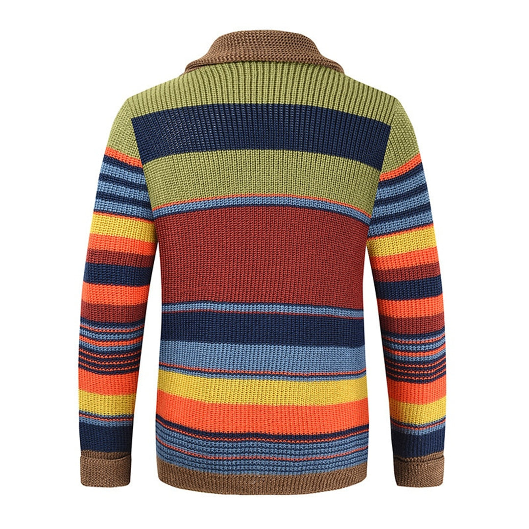 Herren Strickjacke Schalkragen Retro Cardigan Baumwolle 1