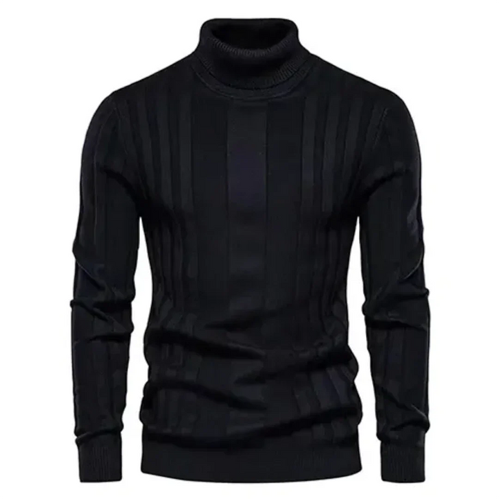 Men's knitted sweater turtleneck warm cotton classic