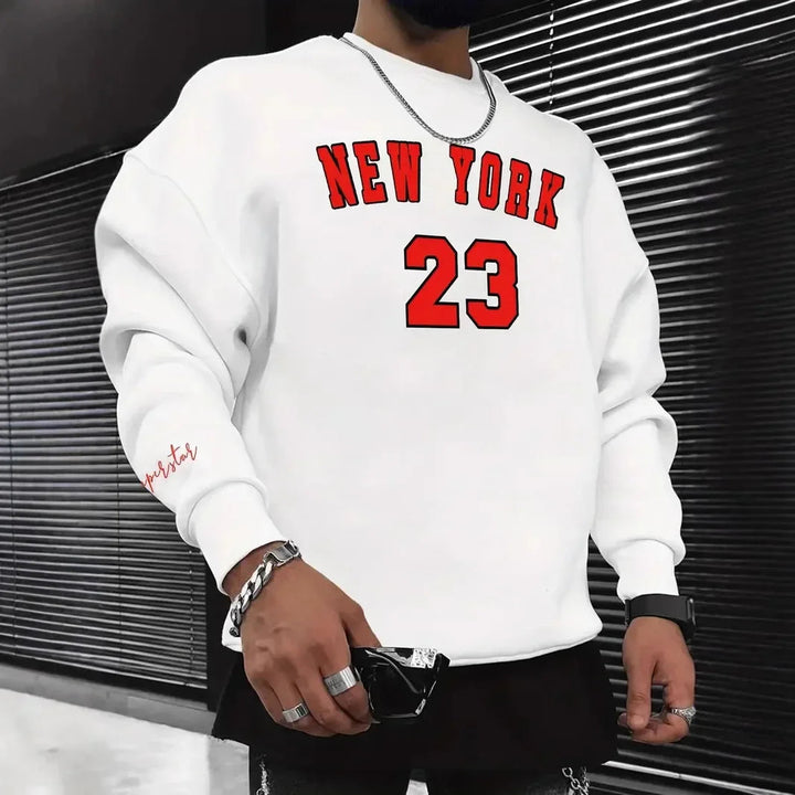 Sudadera para hombre de algodón casual con estampado