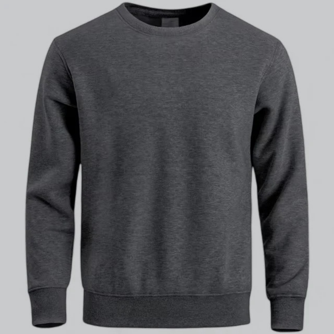 Sudadera para hombre de algodón informal con cuello redondo y manga larga