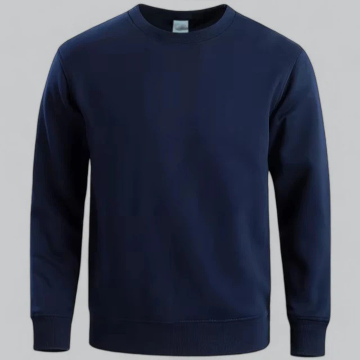 Sudadera para hombre de algodón informal con cuello redondo y manga larga
