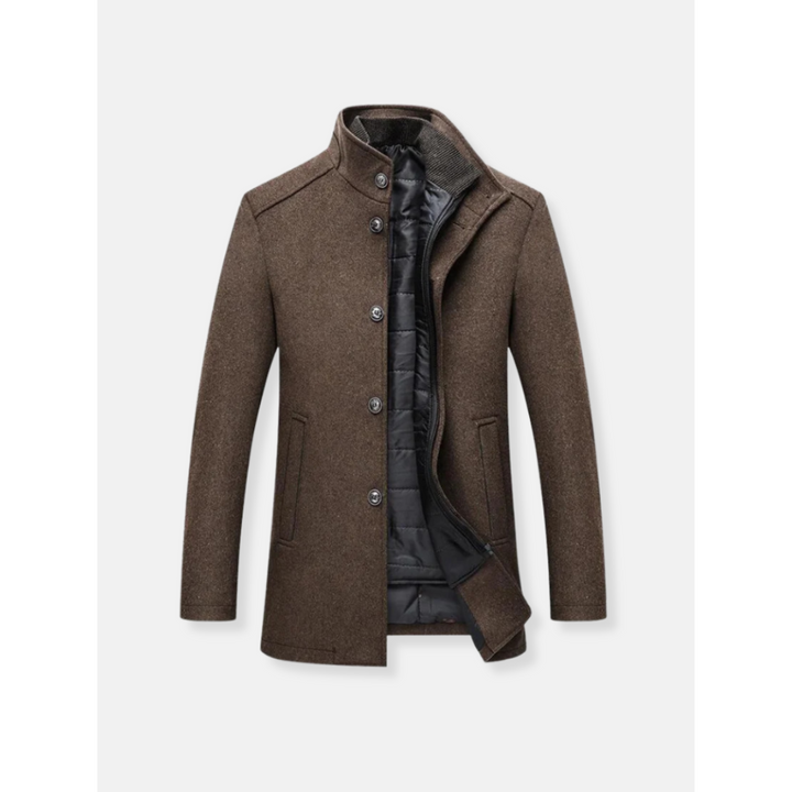 Manteau trench pour homme en matière chaude avec manches longues