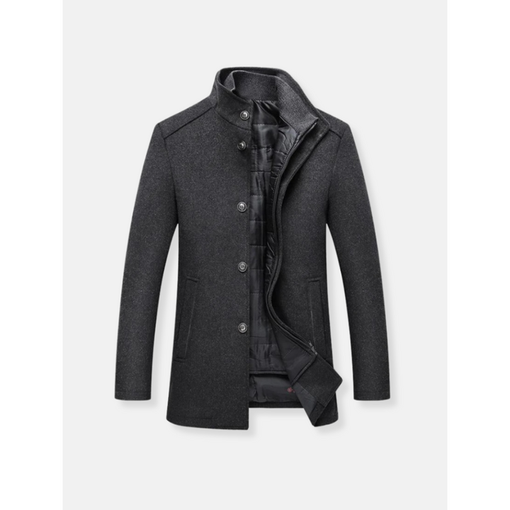 Manteau trench pour homme en matière chaude avec manches longues