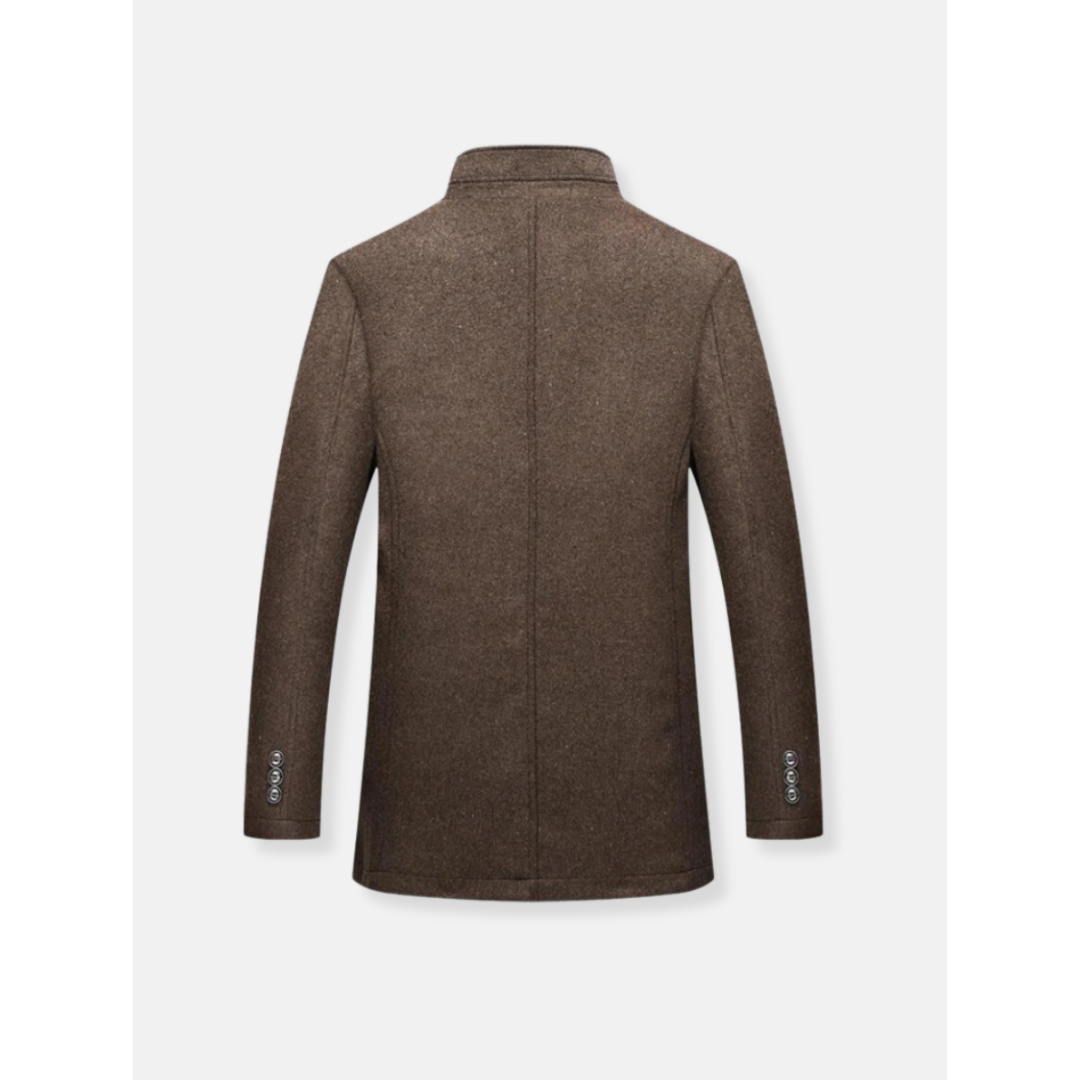 Manteau trench pour homme en matière chaude avec manches longues