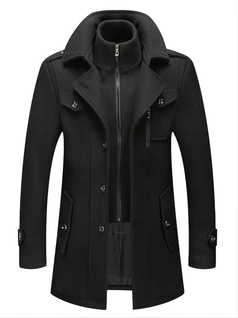 Men's trench coat made of soft material in modern style