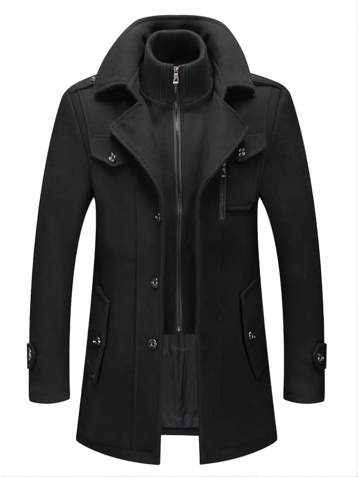 Men's trench coat made of soft material in modern style
