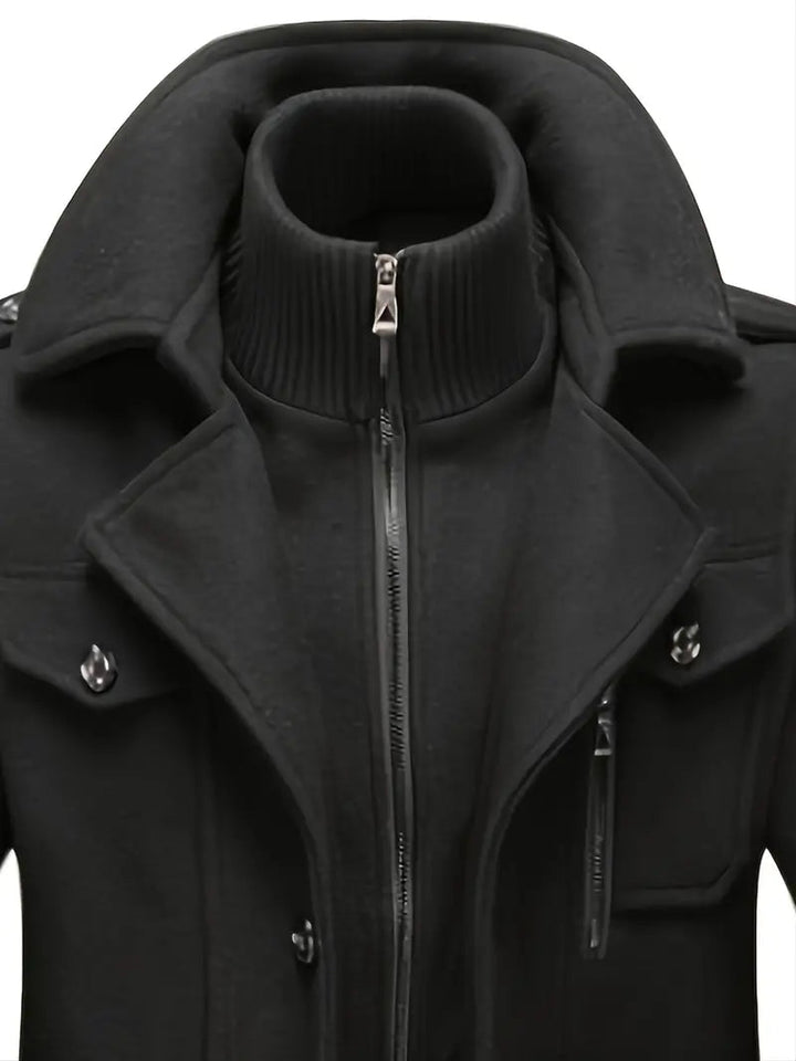 Men's trench coat made of soft material in modern style