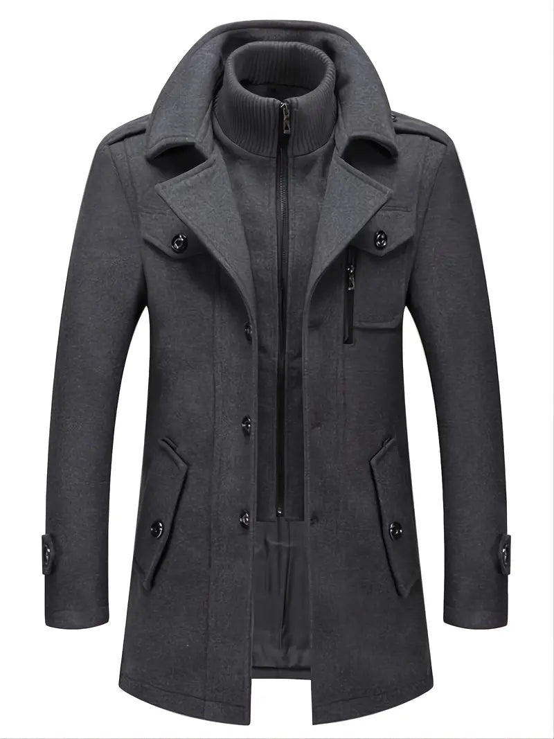 Men's trench coat made of soft material in modern style
