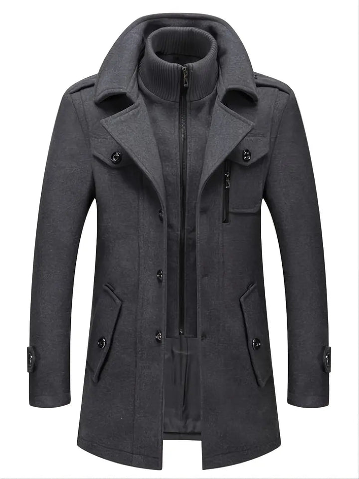 Men's trench coat made of soft material in modern style