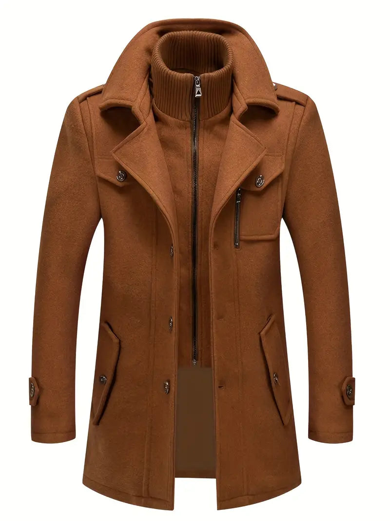Men's trench coat made of soft material in modern style