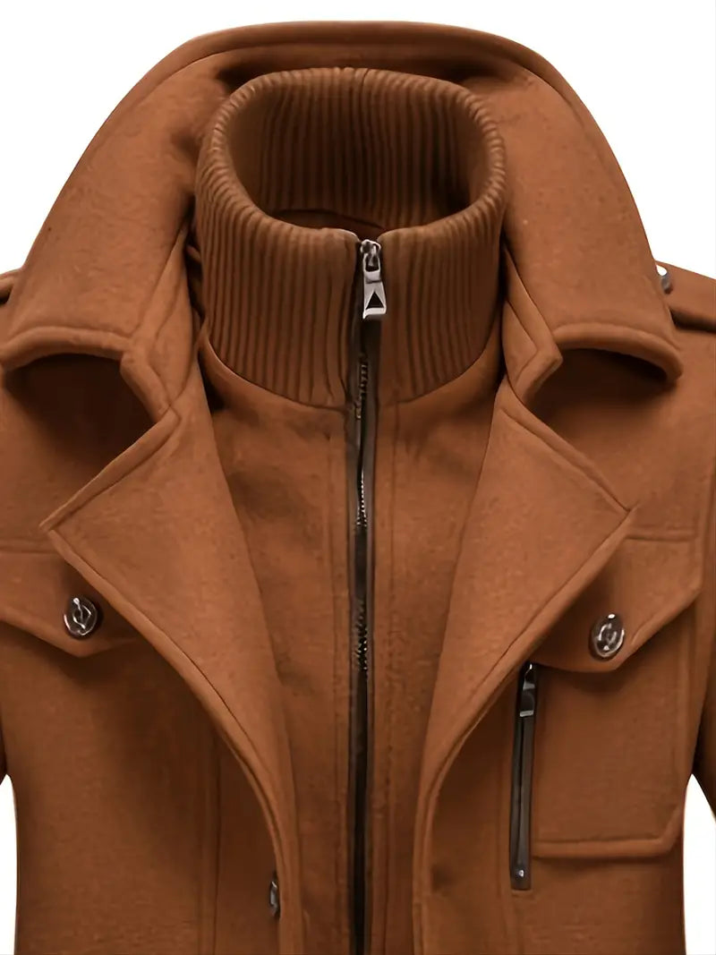 Men's trench coat made of soft material in modern style