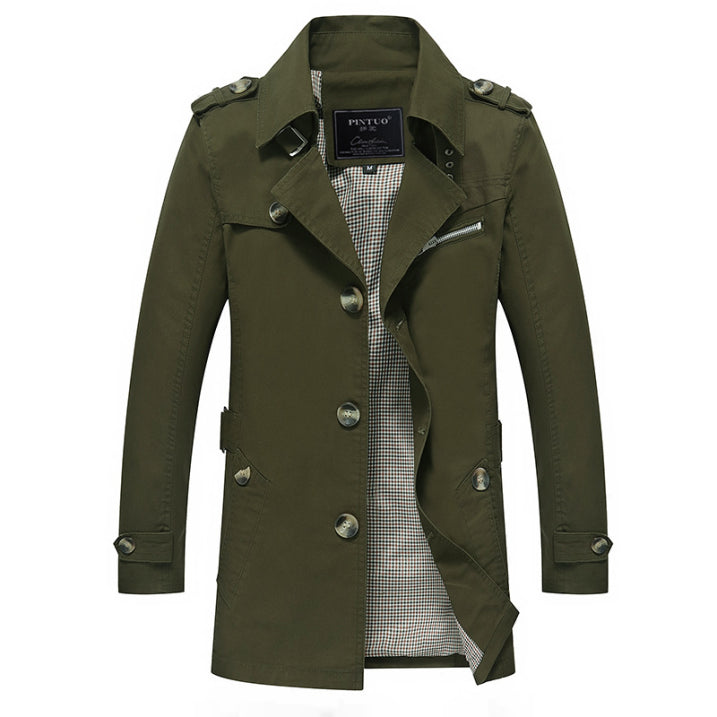 Men's trench coat water-repellent double-breasted elegant coat for men