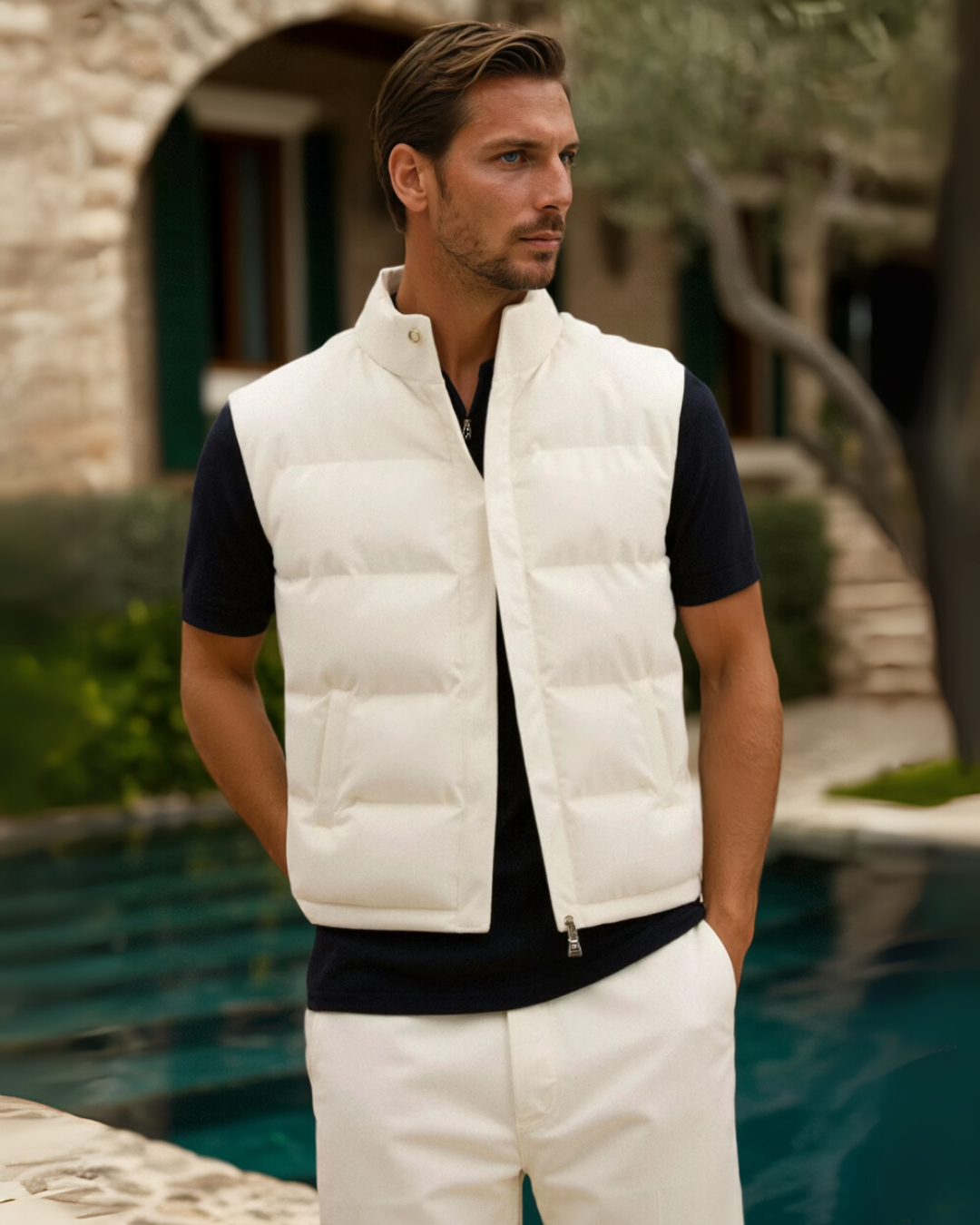 Men's Vest Light Quilted Design Breathable Slim Fit