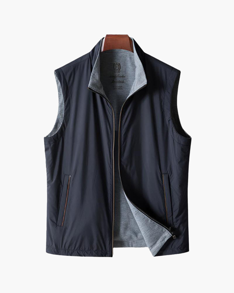 Men's Vest Lightweight Sporty Bodywarmer with Soft Lining and Zipper Pockets