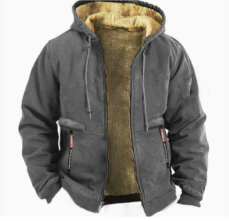 Men's zip-up jacket with hood
