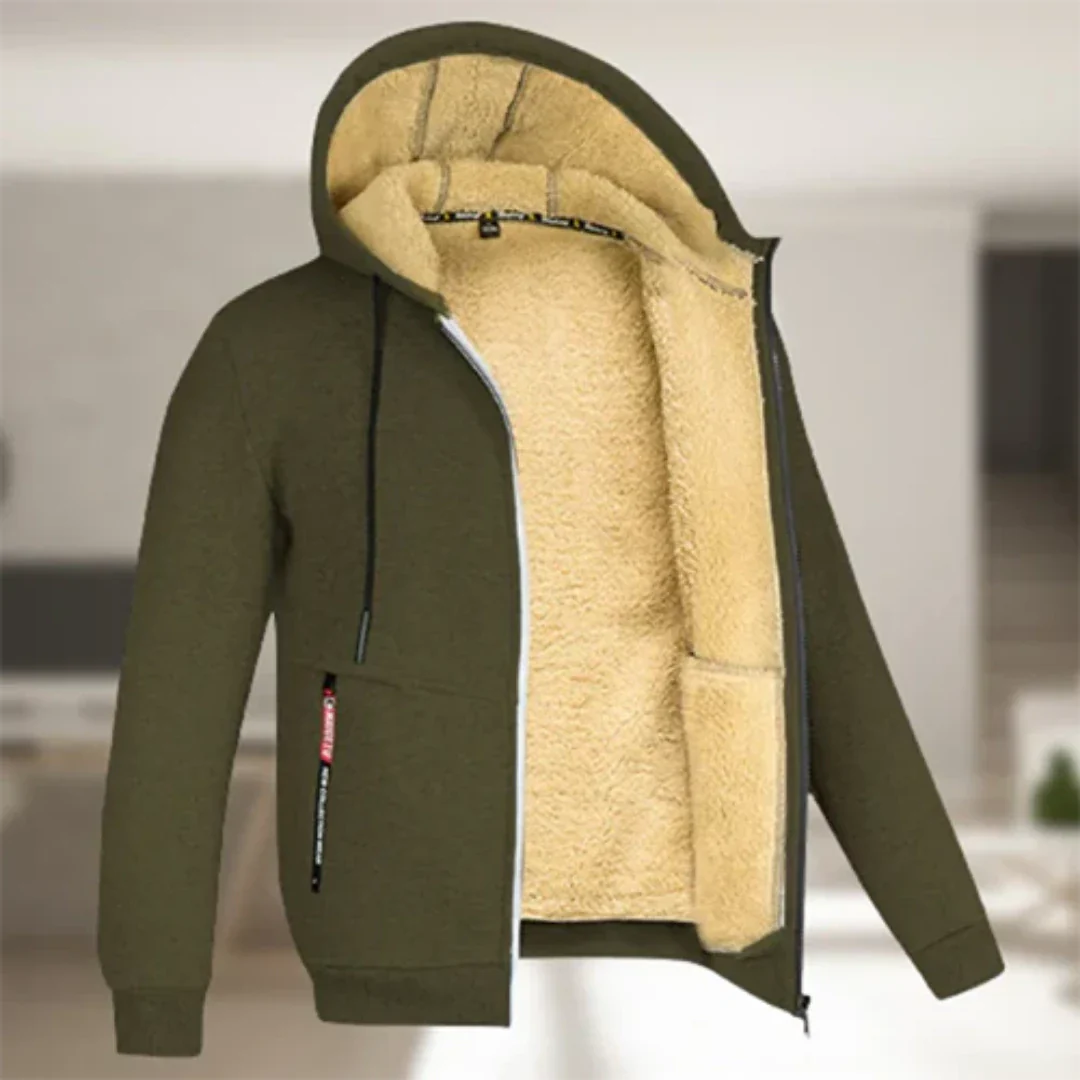 Men's zip-up jacket with hood