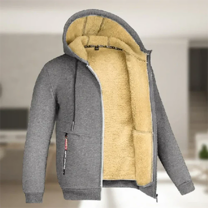 Men's zip-up jacket with hood