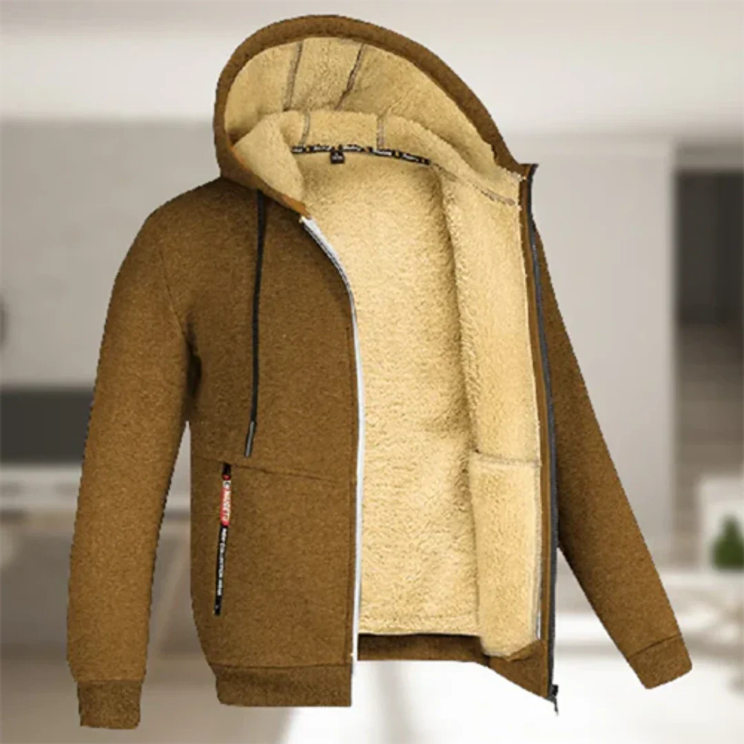 Men's zip-up jacket with hood