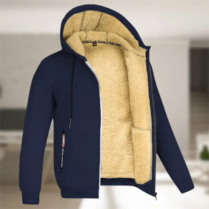 Men's zip-up jacket with hood