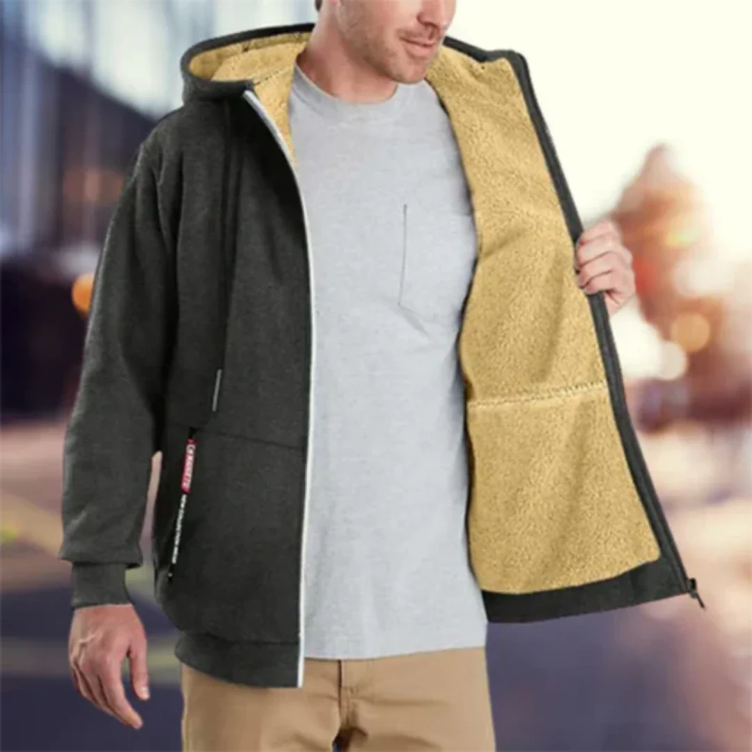 Men's zip-up jacket with hood