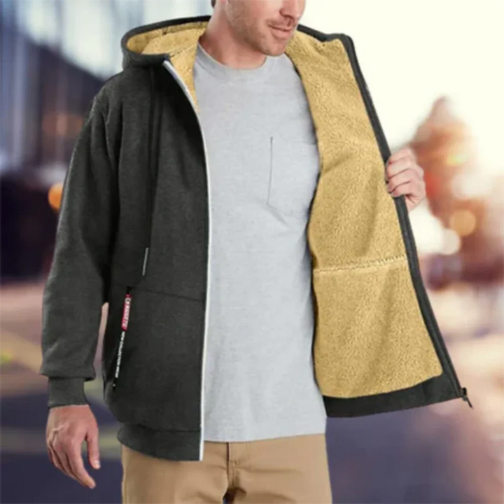 Men's zip-up jacket with hood
