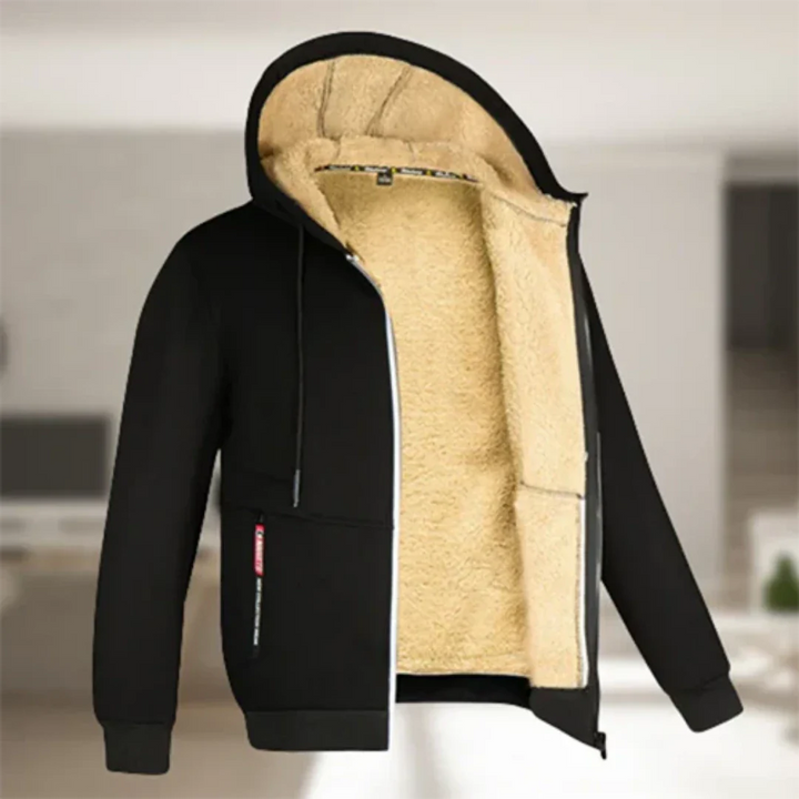 Men's zip-up jacket with hood
