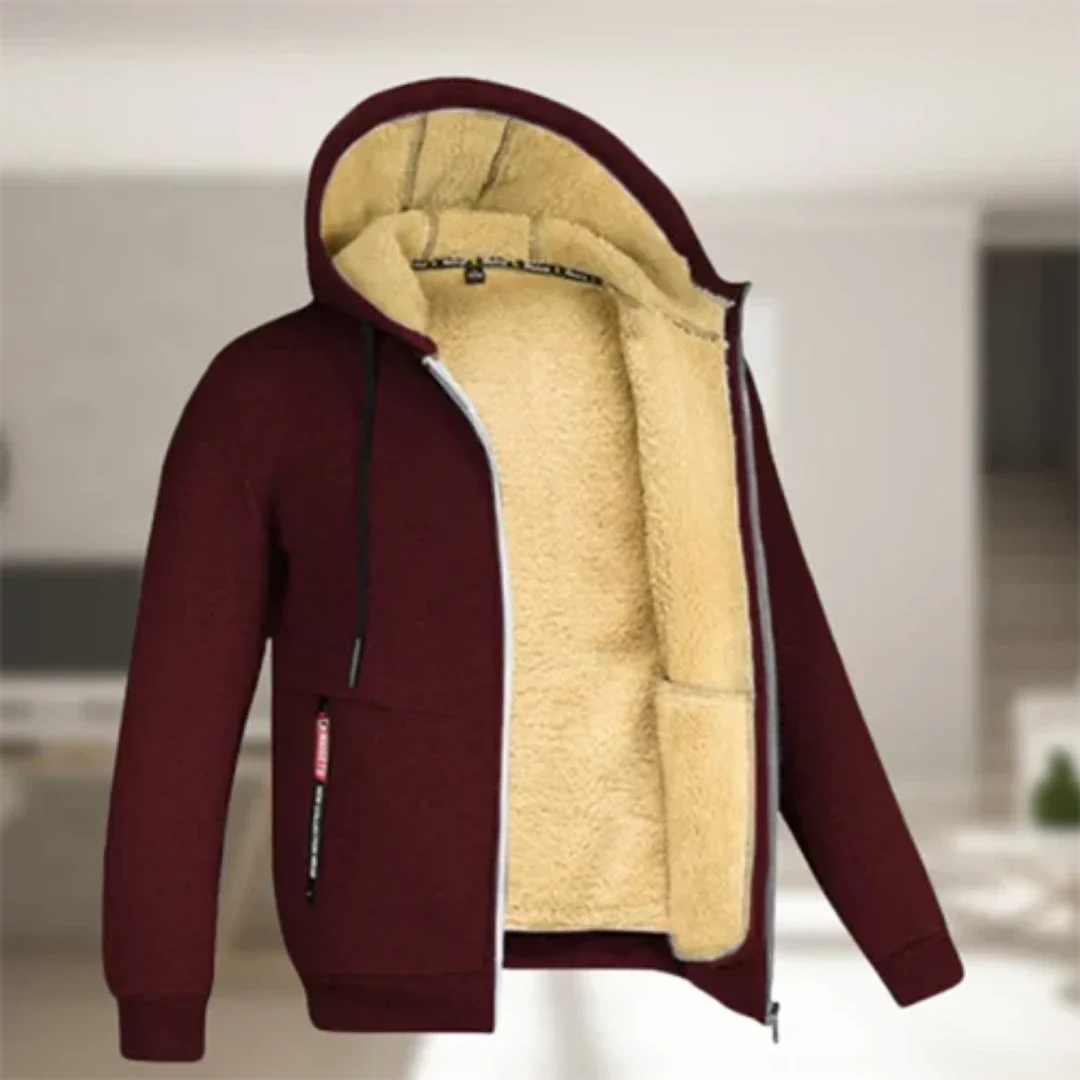 Men's zip-up jacket with hood