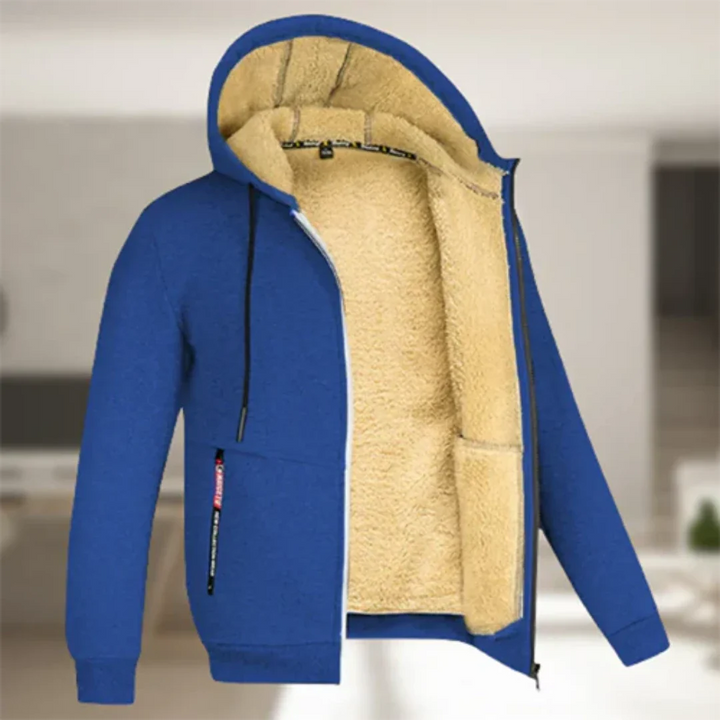 Men's zip-up jacket with hood