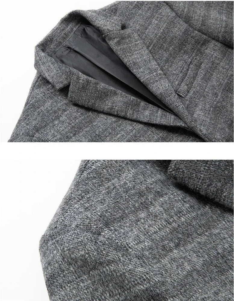 Men's Blazer Gray Khaki Elegant Versatile High-Quality Fabrics