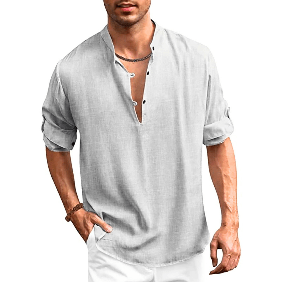 Men's Shirt Cotton Classic Elegant Long Sleeve