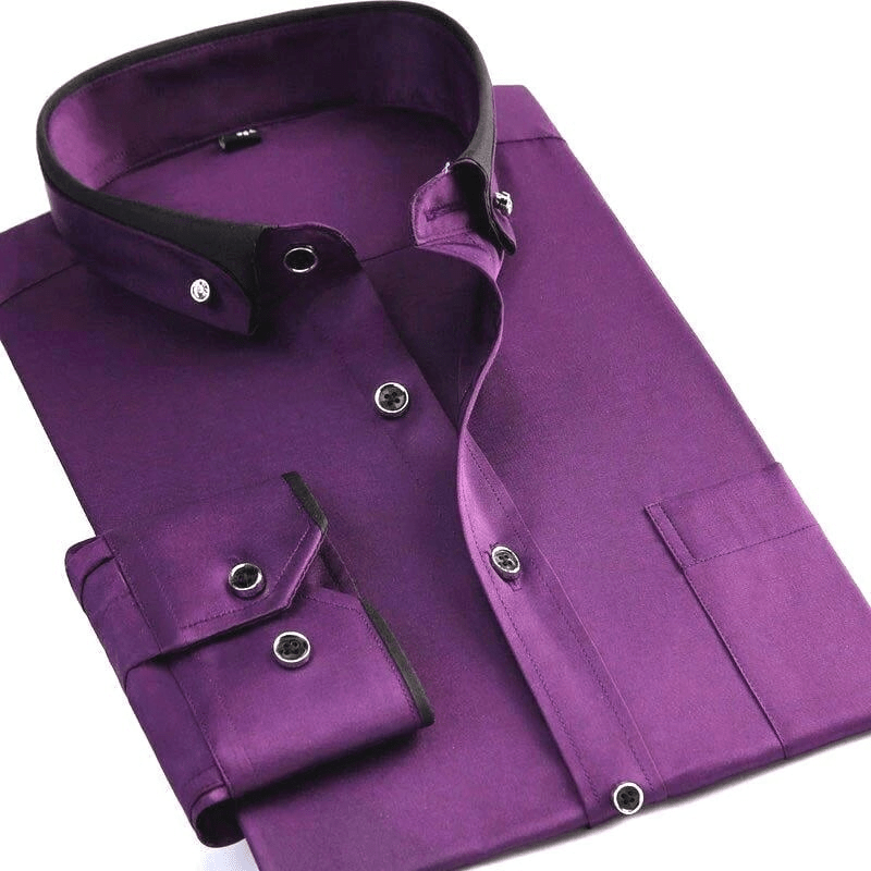 Men's shirt with double collar and button placket – Classic style for elegance and comfort