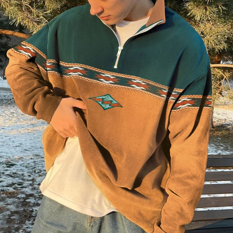 Herrenpullover Baumwolle Vintage Stil Bequem 0