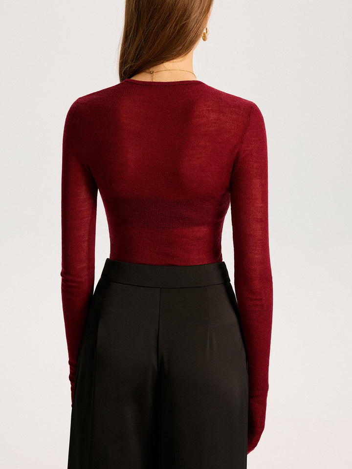 High-quality knit semi-shear for women