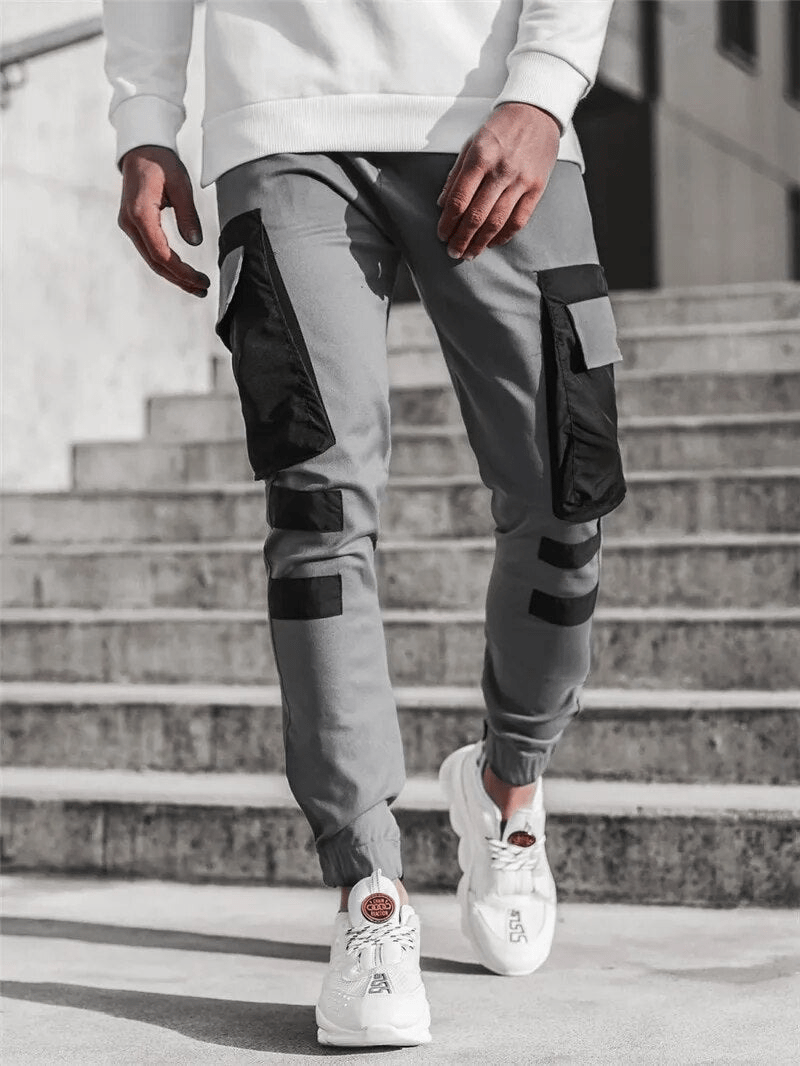 Comfortable sports pants for active men, breathable, elastic waistband, modern design