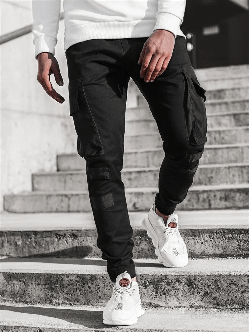 Comfortable sports pants for active men, breathable, elastic waistband, modern design