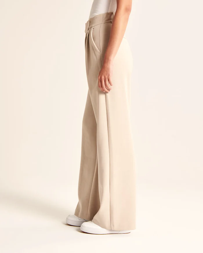 Pantalon pour femme à taille haute et à jambe large élégante