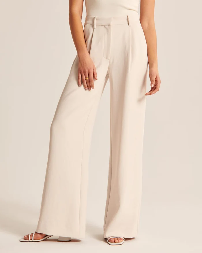 Pantalon pour femme à taille haute et à jambe large élégante