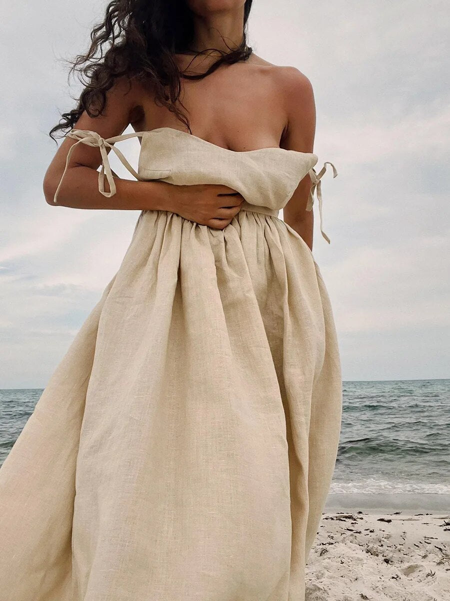 Linen Boho Maxi Dress | Beach Dress, Summer Dress