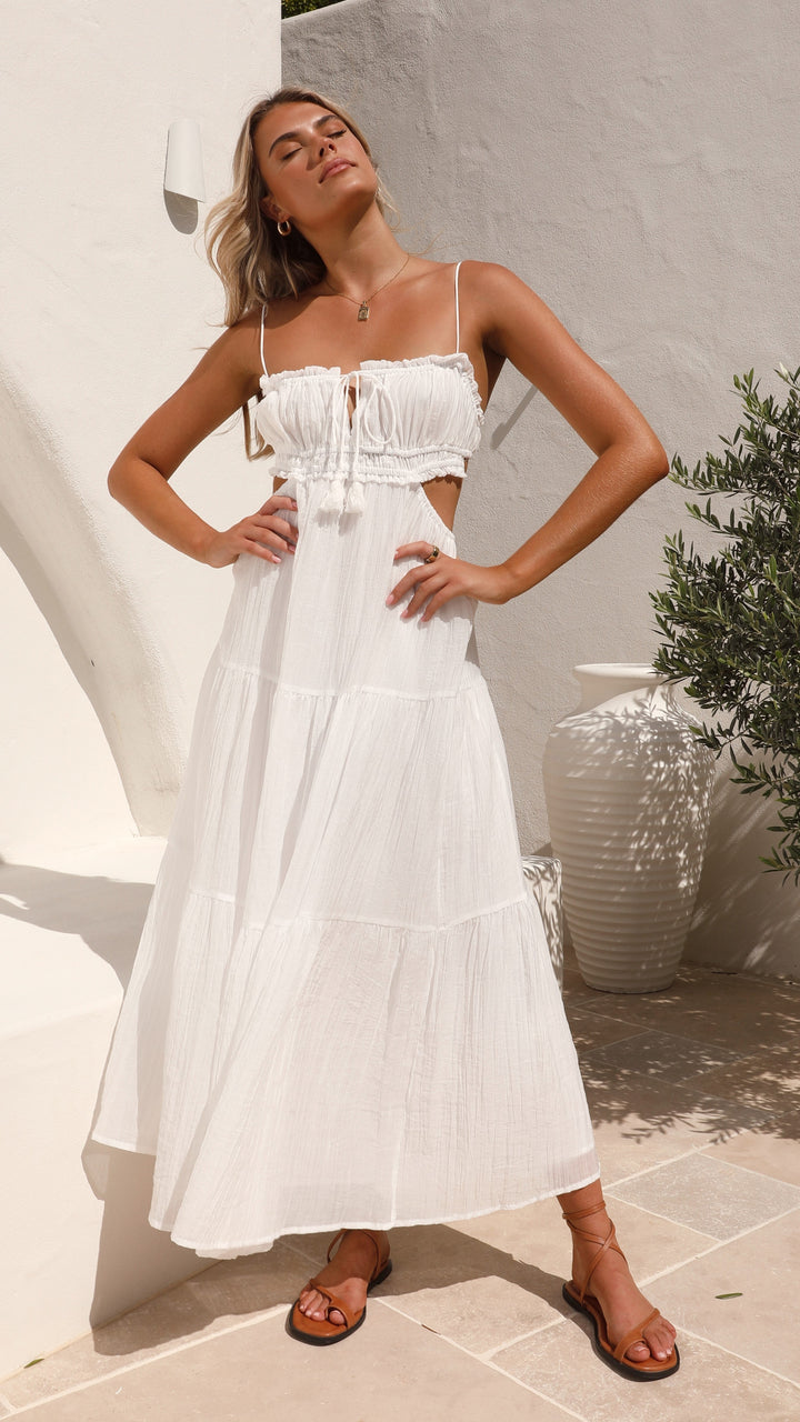 Boho midi dress with spaghetti straps – many colors