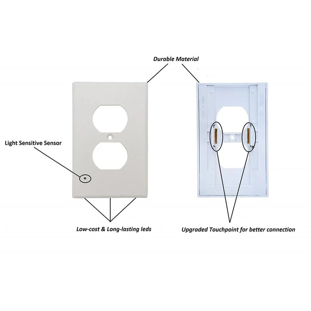 LED-Nachtlicht-Steckdosenabdeckung – 4-teiliges Set mit automatischer Beleuchtung 8