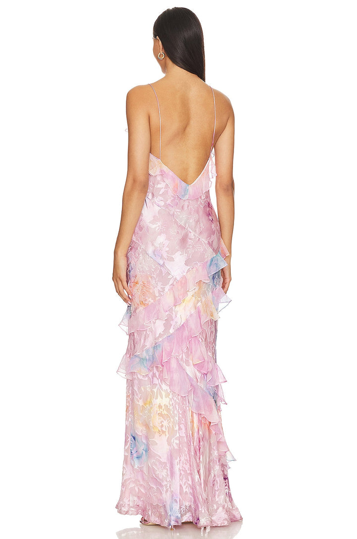 Elegant sleeveless maxi dress – flowing, summer wedding dress