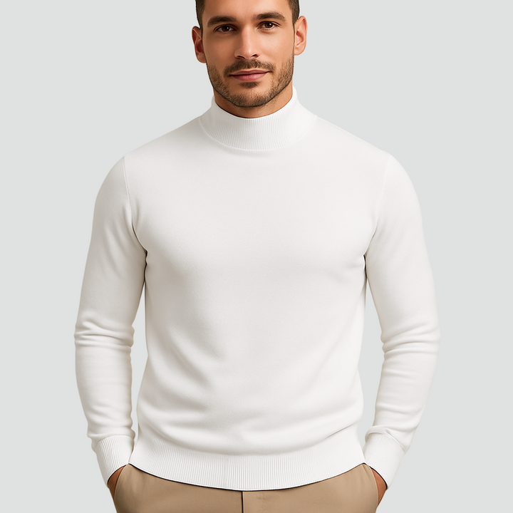 Fine-Knit Turtleneck Men's Sweater Regular Fit Winter