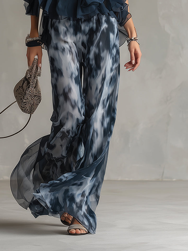 Ludovica Damen Set: Schulterfreies Oberteil & Chiffonhose für Eleganz 5