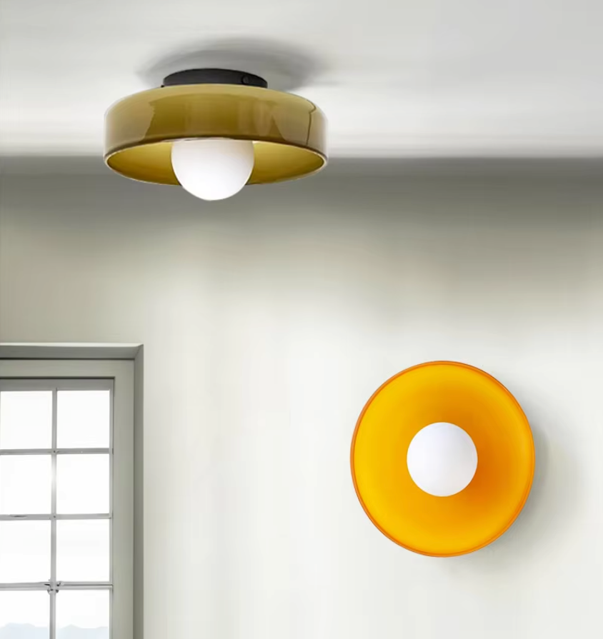 Lumi Runde Deckenleuchte aus Glas – Nordisches Design für Wohnzimmer, Schlafzimmer und Flur – LED Deckenlampe 25 cm 0