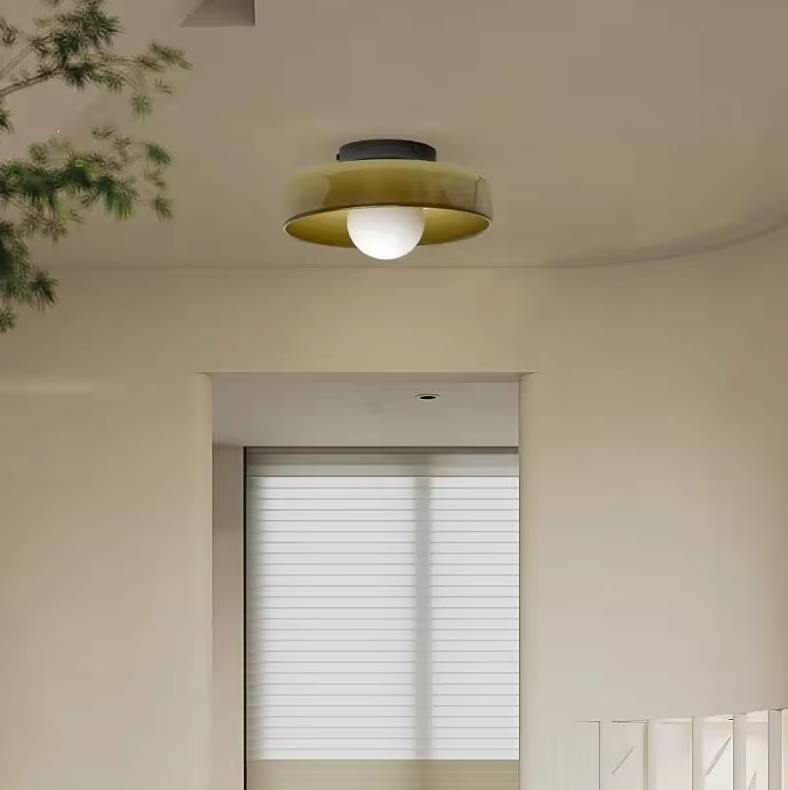 Lumi Runde Deckenleuchte aus Glas – Nordisches Design für Wohnzimmer, Schlafzimmer und Flur – LED Deckenlampe 25 cm 1