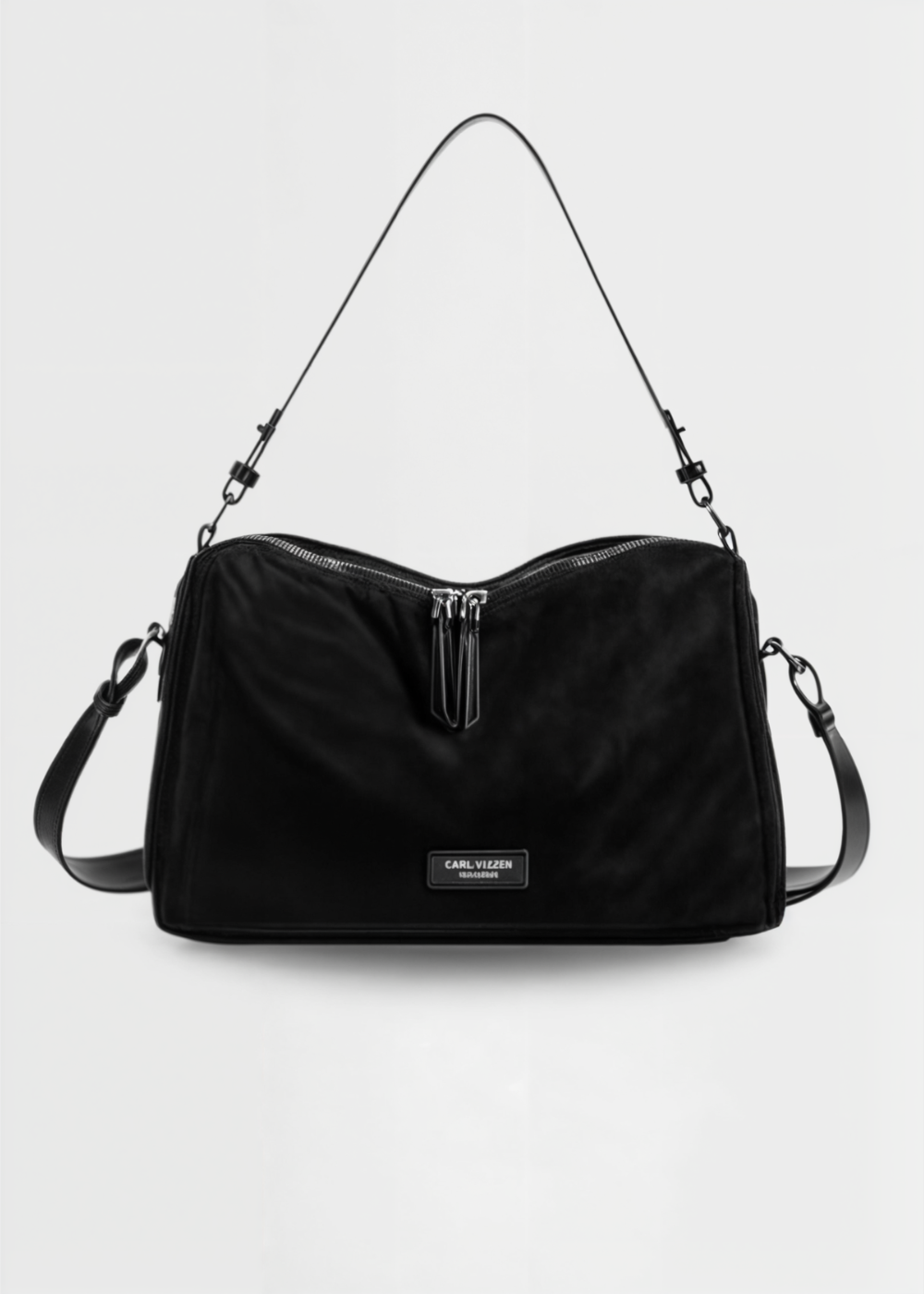 Vegan Suede Crossbody Bag Women – Compact Bucket Bag with Zipper