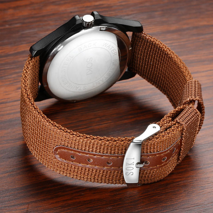 Herren Militär Stil Braune Armbanduhr – Robuste Taktische Lederuhr