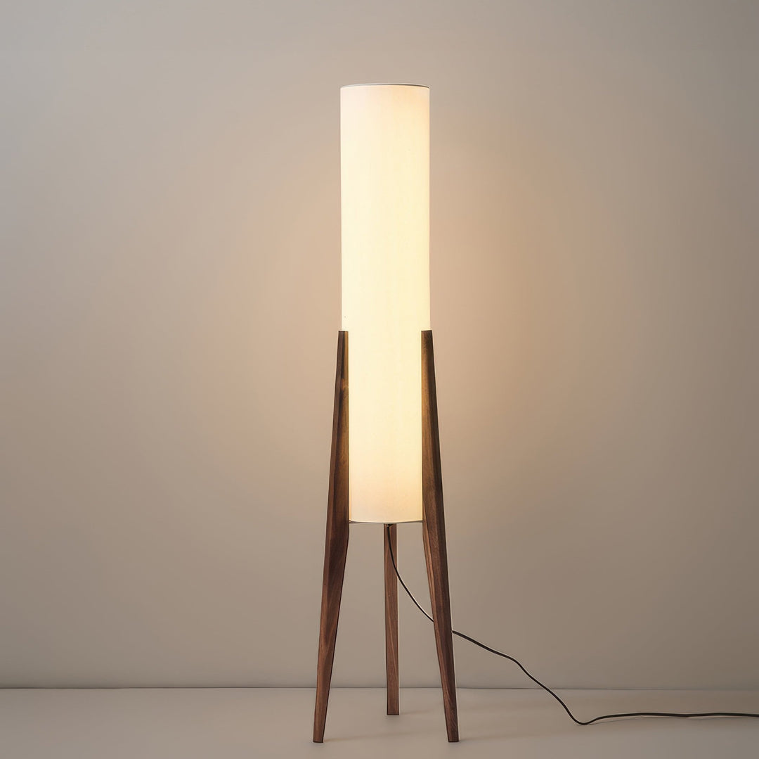 Massivholz Stehlampe aus Walnuss mit LED-Beleuchtung – Elegante Stehleuchte für Wohnzimmer und Schlafzimmer 0