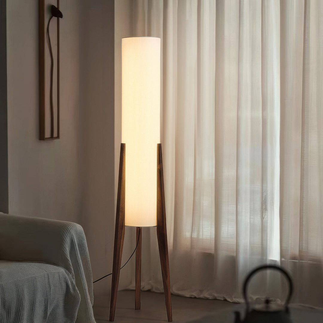 Massivholz Stehlampe aus Walnuss mit LED-Beleuchtung – Elegante Stehleuchte für Wohnzimmer und Schlafzimmer 5